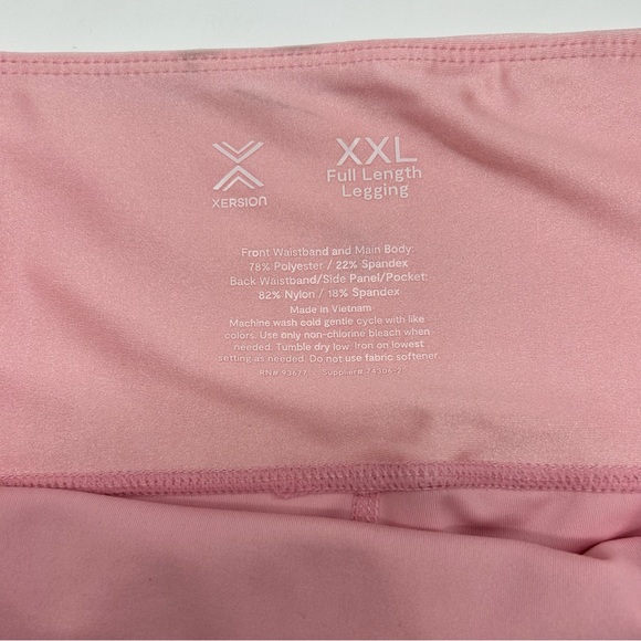 Xersion Women's Shine Pink Full Length High Rise Quick Dry Legging Size L XL XXL - Picture 10 of 11